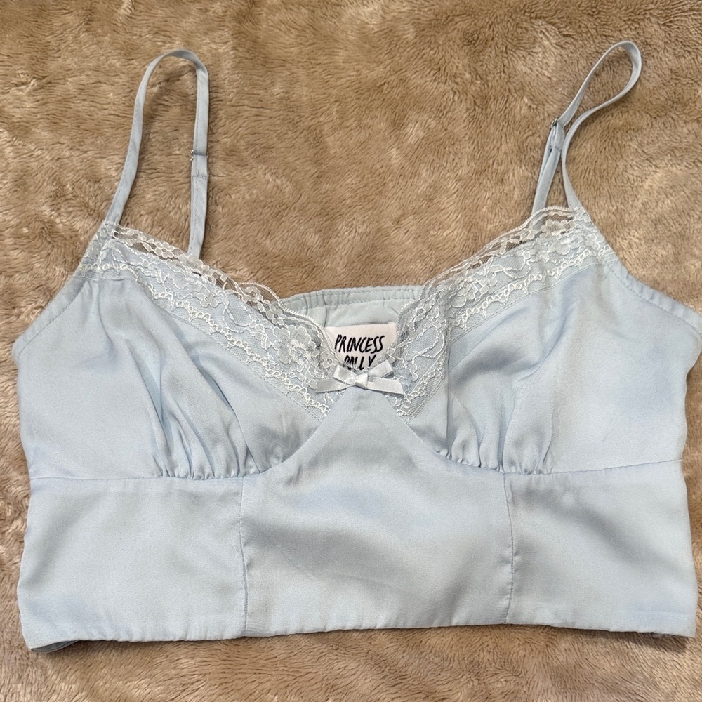 Princess Polly Sky Blue Lace Bralette